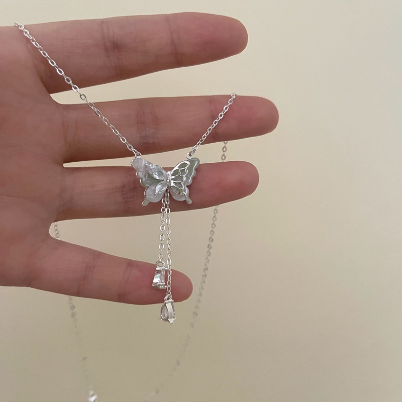 超仙少女蝴蝶流苏锆石项链女小众设计感轻奢时尚百搭锁骨链配饰详情19
