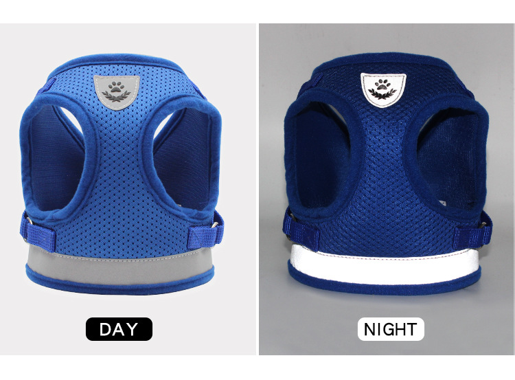 Pet chest and back strap, breathable and comfortable, solid color, dog chest and back for outdoor walking, explosion-proof and impact-resistant pet chest and back leash pic 5