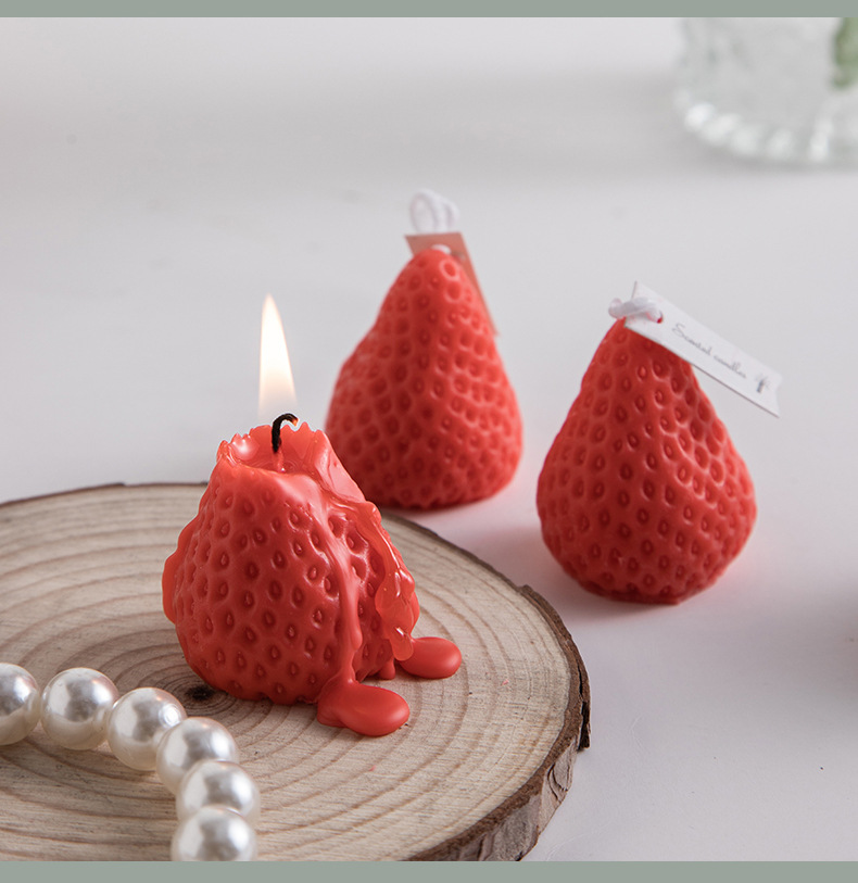Wholesale of soy wax scented strawberry candles in gift box set. Cute and creative birthday gifts. Strawberry scented candles pic 15