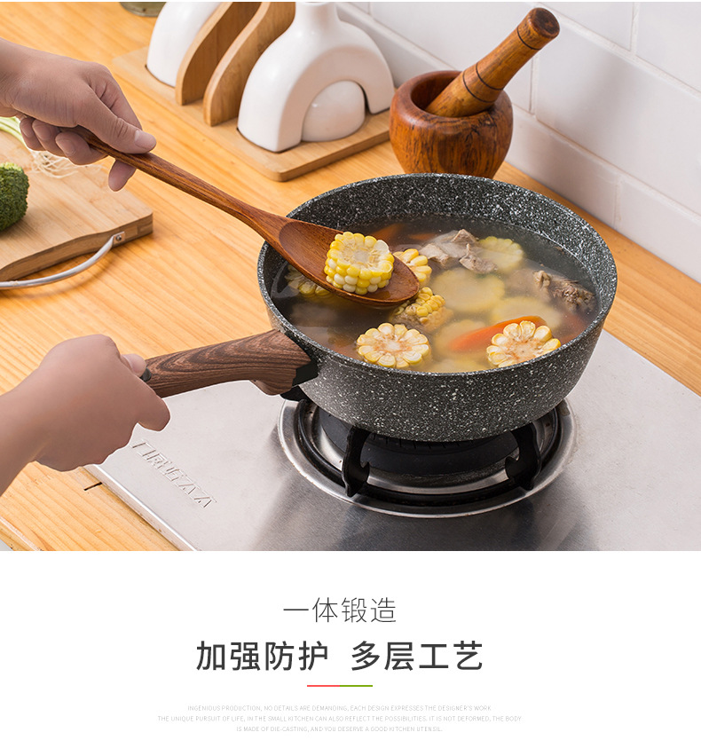 Factory direct sales of tourmaline non-stick pans, deep frying pans, flat pans, woks, soup POTS, induction cookers and gas stoves, universal pic 5