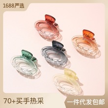 9cm medium-sized clipper flower hair clipper, three-leaf flower headwear, a new trendy diamond-encrusted hair clipper, iridesy acrylic clip pic 2