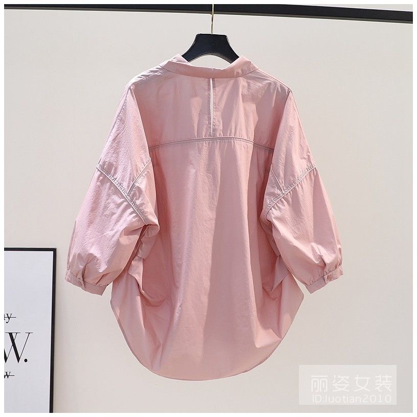 春夏秋新款新款韩版长袖小清新设计感拼接包边宽松文艺范衬衫女详情20