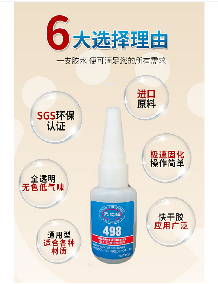 永之强968快干胶水 永之强498瞬干胶 永之强968瞬间接着剂详情3