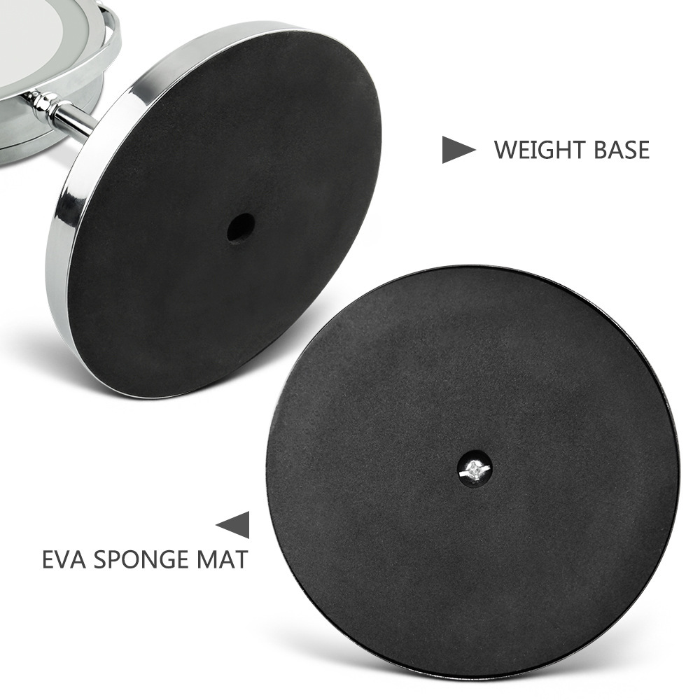 LED makeup mirror, double-sided 5x and 10x magnifying glass, 7-inch LED dressing mirror, gift desk, dormitory with light mirror pic 5