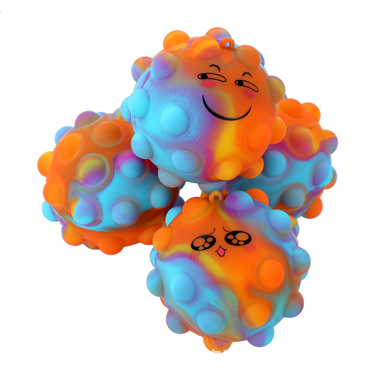 Cross-border best-selling silicone Pioneer balls, 3d finger press release and stress relief bubble balls, optional expression stress relief balls pic 9