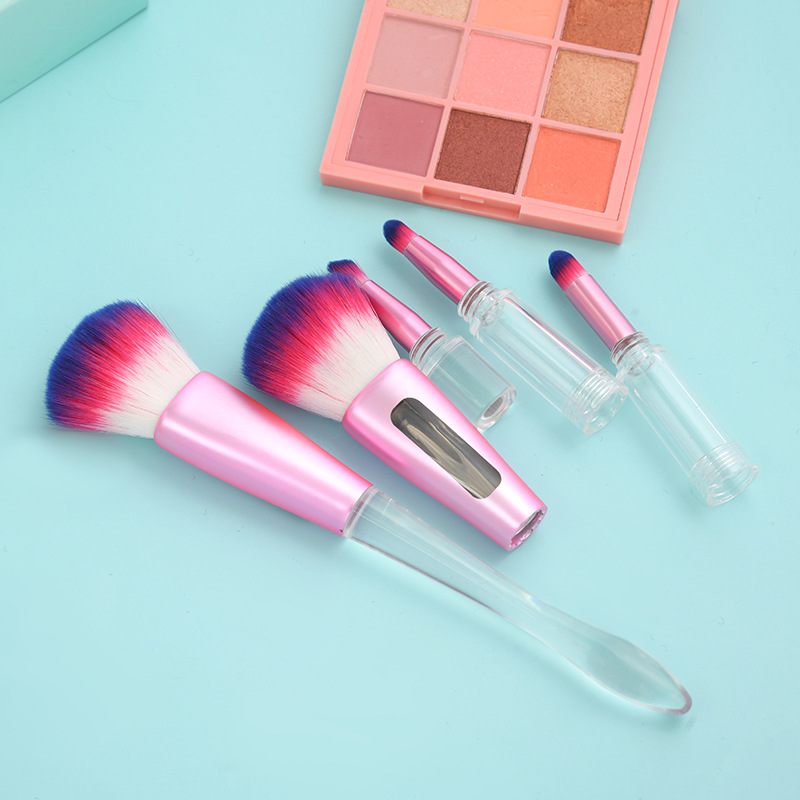 Multi-functional five-in-one single brush, splicing brush, bevel blush brush, shadow brush, eyeshadow brush, lip brush, soft fiber bristles pic 4