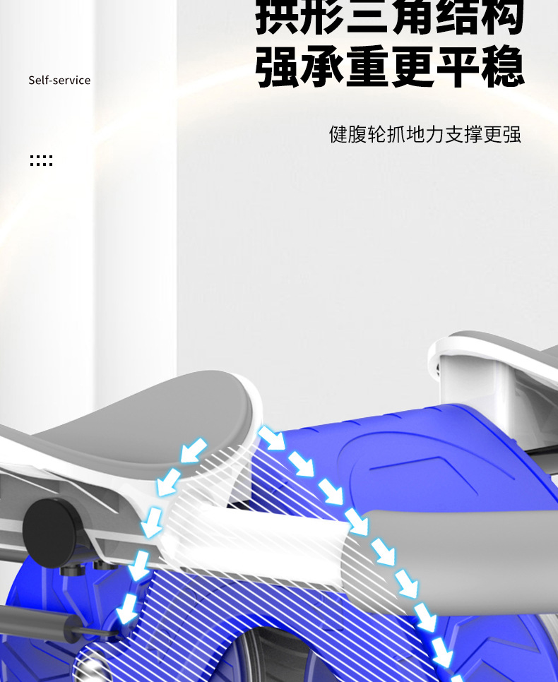 自动回弹腹肌滚轮瘦肚子神器腹肌训练器健腹器计时计数肘撑健腹轮  支持一件代发详情20
