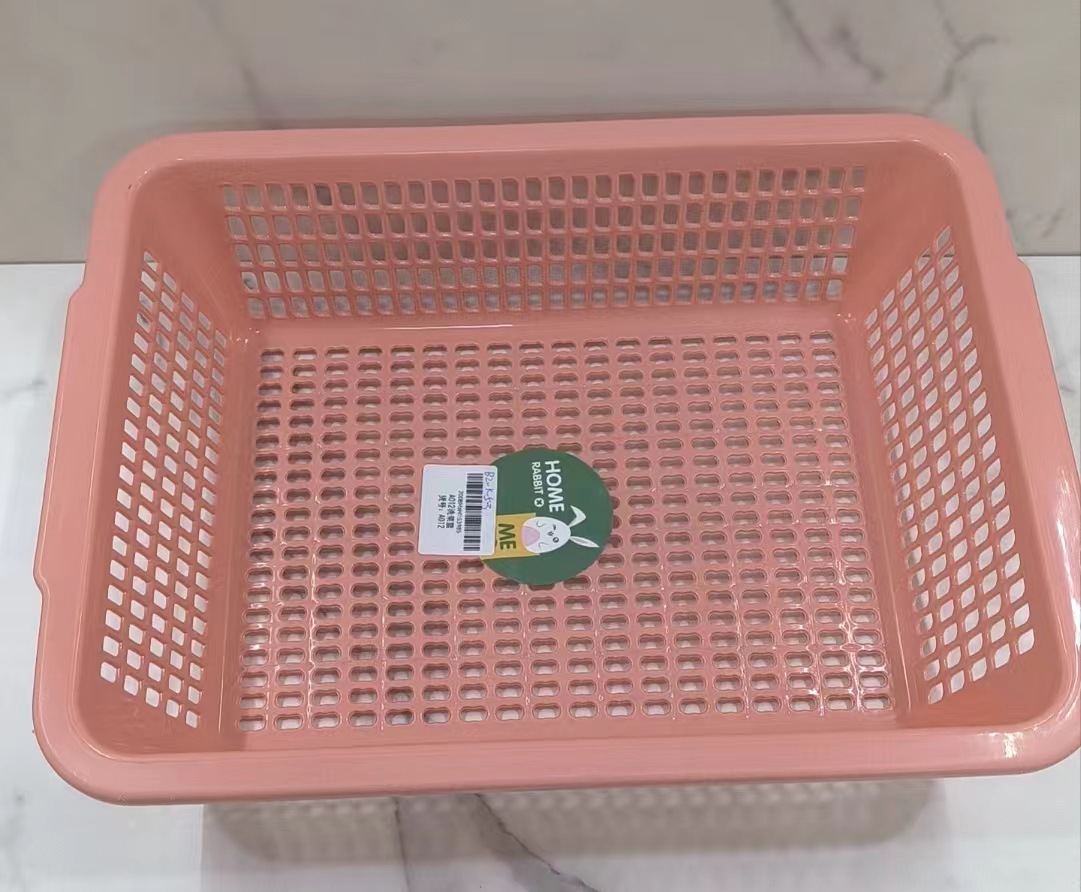 新款塑料框子白色加厚厨房收纳筐配货蓝长方形水果蔬菜洗菜篮子详情5