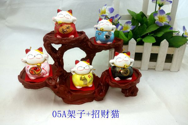 五福猪元气猫五福猫陶瓷招手猫汽车摆件创意工艺品地摊货源详情18