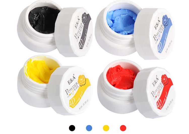 E&A 4D Stereoscopic Phototherapy Nail Art Carved Clay Carved Flower Glue 24-color exclusive for export pic 16