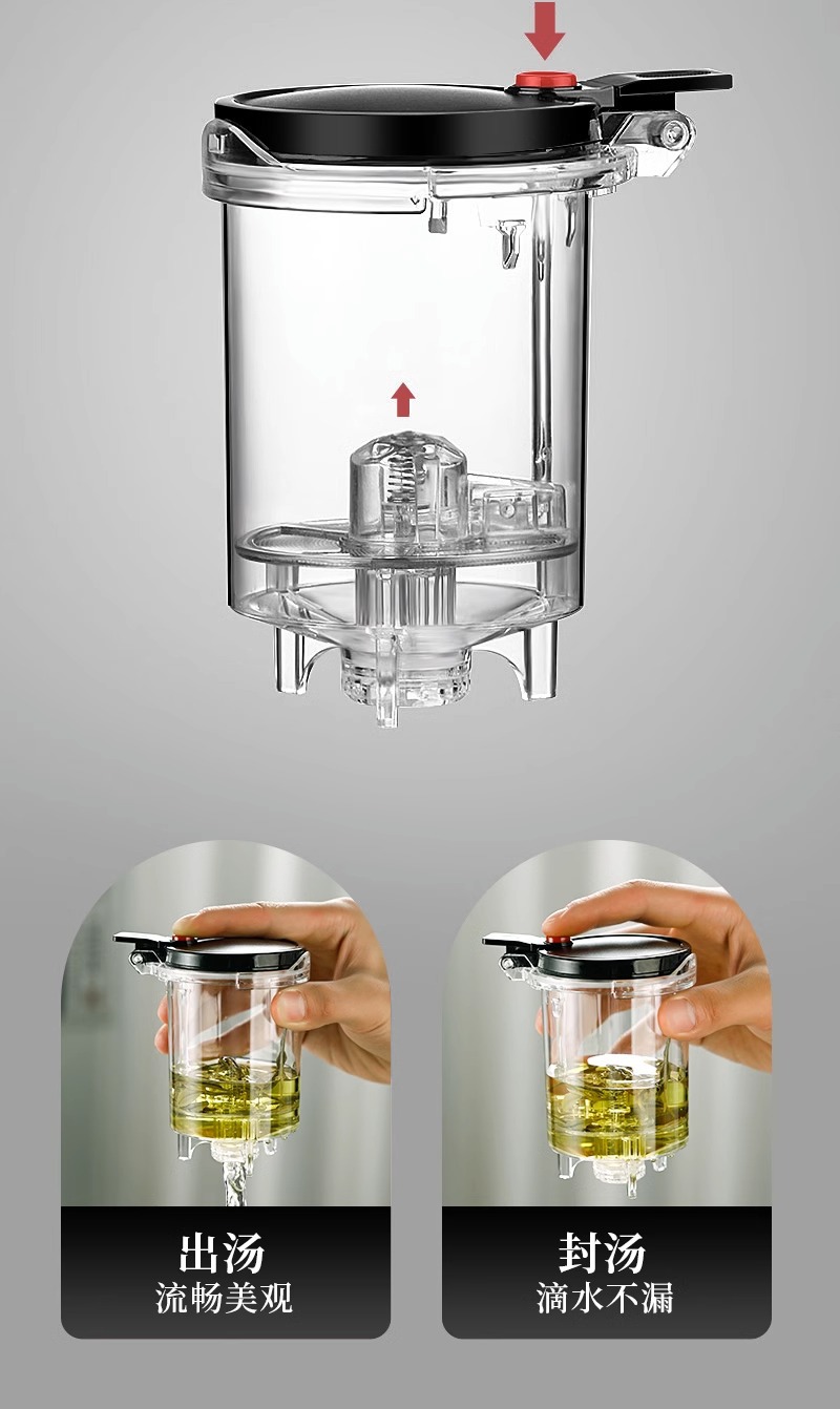 玻璃飘逸杯泡茶壶家用茶水分离过滤茶壶旅行茶壶批发详情4