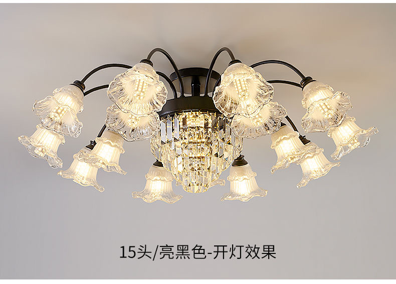 新款欧式客厅吊灯轻奢水晶灯美式大厅客厅灯家用简约餐厅卧室灯具详情13