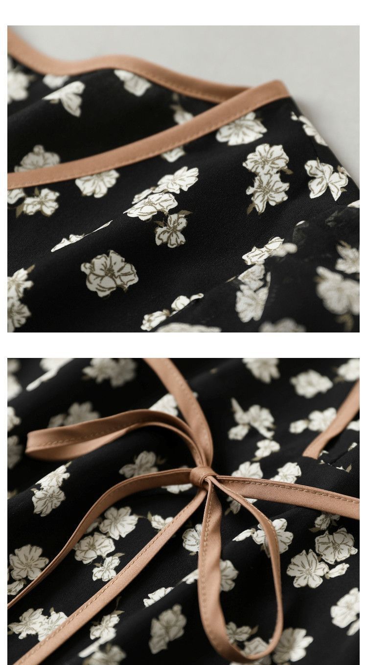 Elegant floral print dress 2024 Summer new style dress with a figure-hugging and patchwork design for a younger petite V-neck pic 16