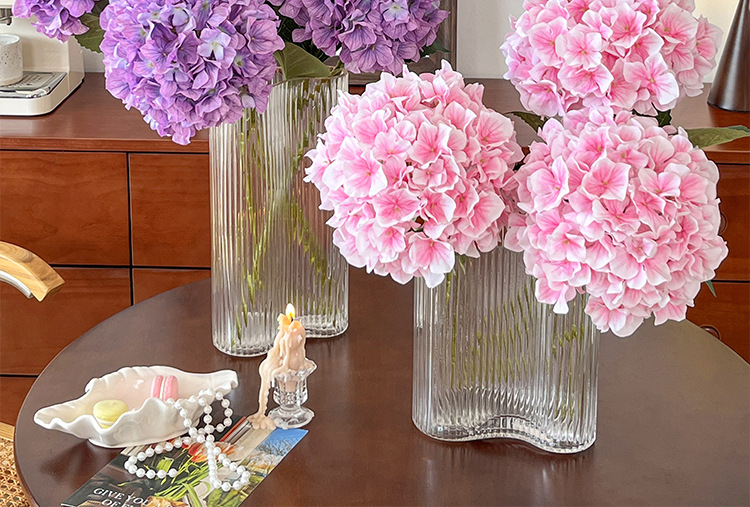 3D打印144片3叶仿真丽莎绣球花假花餐桌花摆花婚礼布置DIY花材详情16