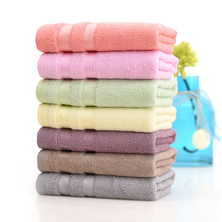 Wholesale of bamboo fiber double-segment towels, thickened household couple face towels, soft and absorbent multi-color towels for hair delivery pic 28