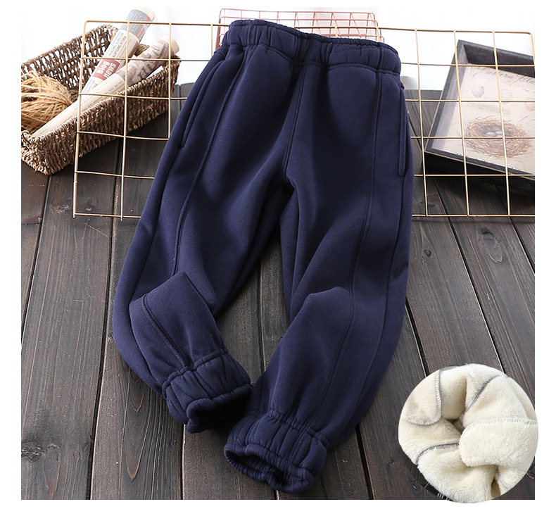 儿童羊羔毛冬裤女大童加绒加厚冬棉裤男大童宽松胖童亲子裤包邮详情25