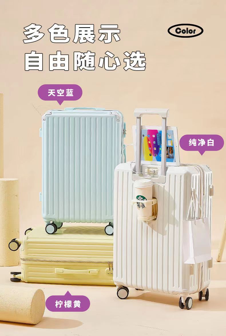 New luggage, swivel wheel handle suitcase, leather case, fashionable travel case for boys and girls, large-capacity password case pic 7