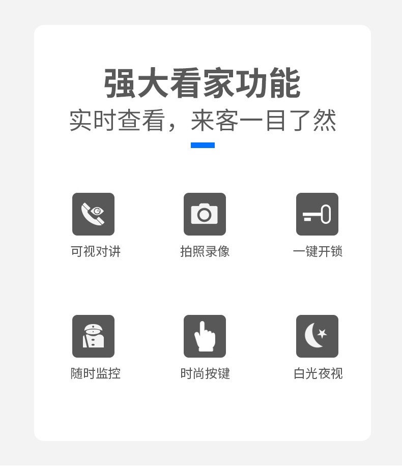 7-inch high-definition color video intercom bell, fingerprint password, card-swiping smart bell, villa bell, 1 can drag 4 pic 3