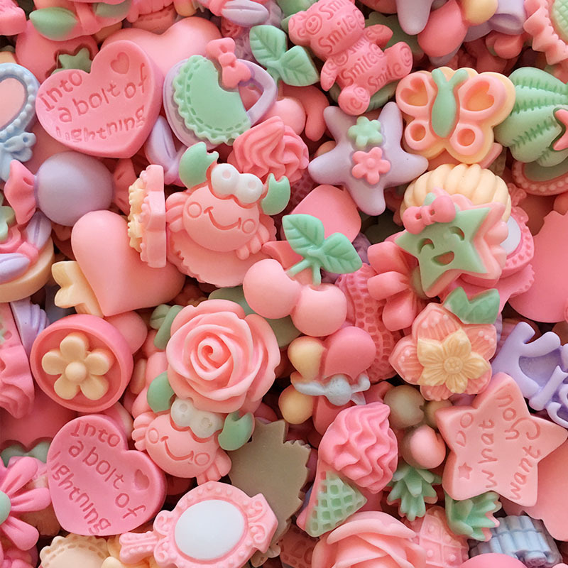 Small matte mixed resin accessories, cream phone case patches, cartoon diy accessory factory direct sales pic 4