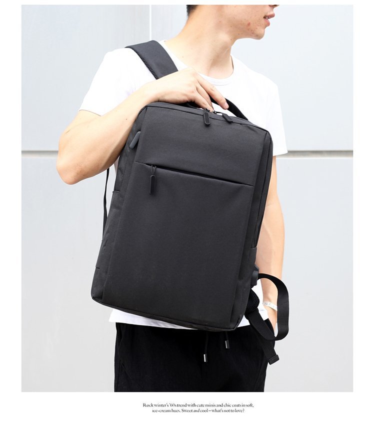 Cross-border backpacks, simple notebooks, business computer bags, campus student schoolbags, trendy travel backpacks that can be printed with logos pic 58