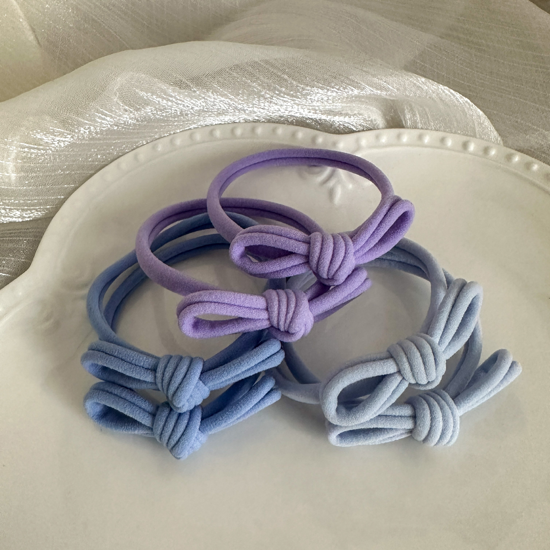 Simple and versatile, soft and highly elastic bow hair ties from Japan and South Korea, popular and durable multi-color hair ties and hair bands pic 12