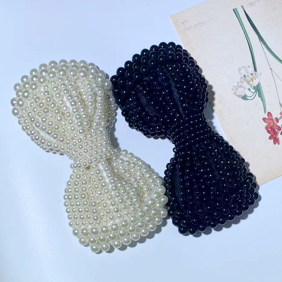 韩版珍珠蝴蝶结手工串珠配件发夹边夹发箍配件包包鞋帽服配件批发详情8