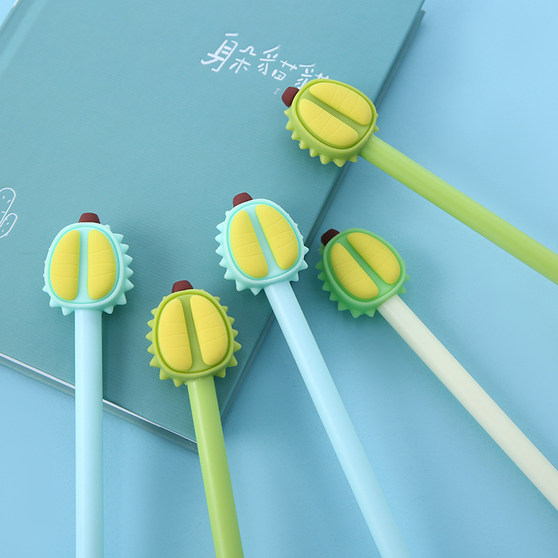 Korean version silicone cartoon gel pens, fruit durian-shaped silicone gel pens, 36 pieces per box wholesale customization pic 3