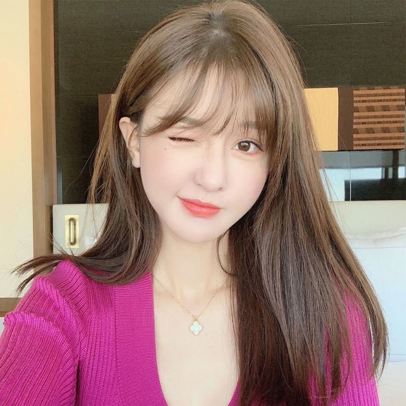Wig for women, air bangs, medium-long straight hair, lolita full-length cosplay, medium-long hair available, full set of hair available for wholesale pic 5