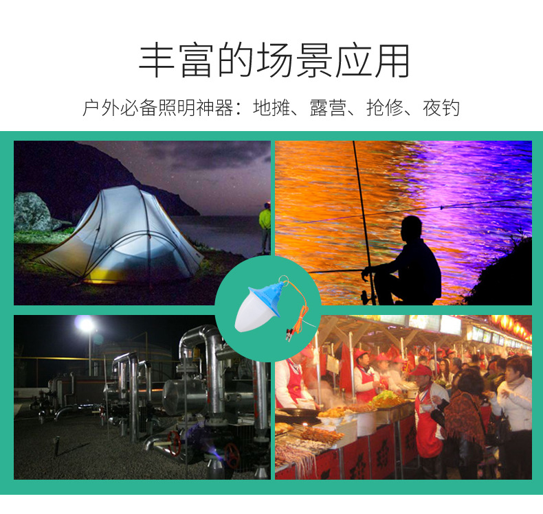 地摊摆摊夜市灯 户外露营旅行装饰携式照明灯  LED球泡灯详情5