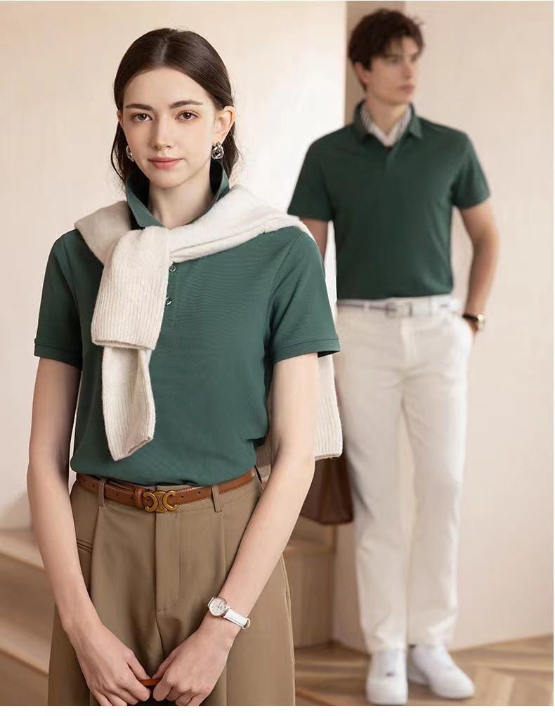 Solid-color POLO shirts, custom-printed work clothes, lapel short-sleeved T-shirts, group uniforms, work clothes, company uniforms, embroidery pic 28