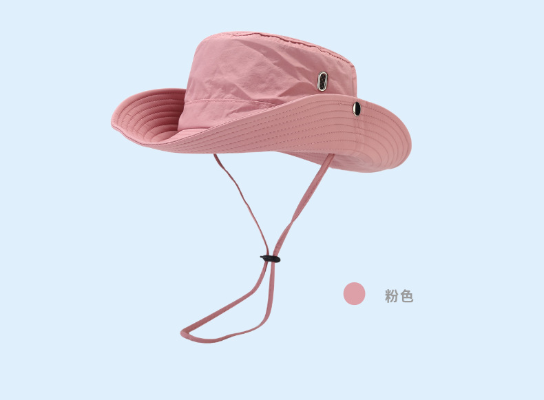 速干渔夫帽户外露营徒步帽抽绳爬山帽子西部牛仔帽男大檐登山帽女详情6