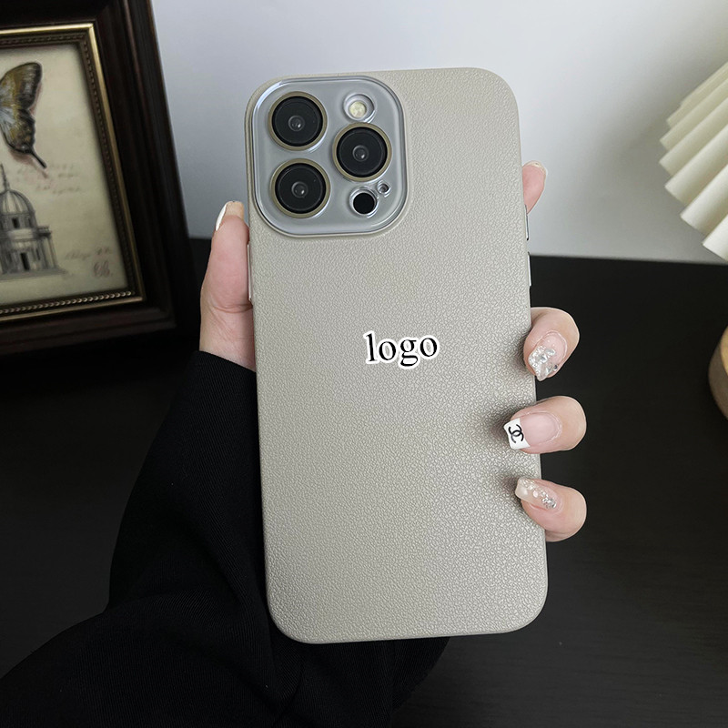 Crystal lens protection is suitable for Apple 15Promax phone case with lychee pattern, PC hard case, iPhone14 lens film scratch-resistant pic 17