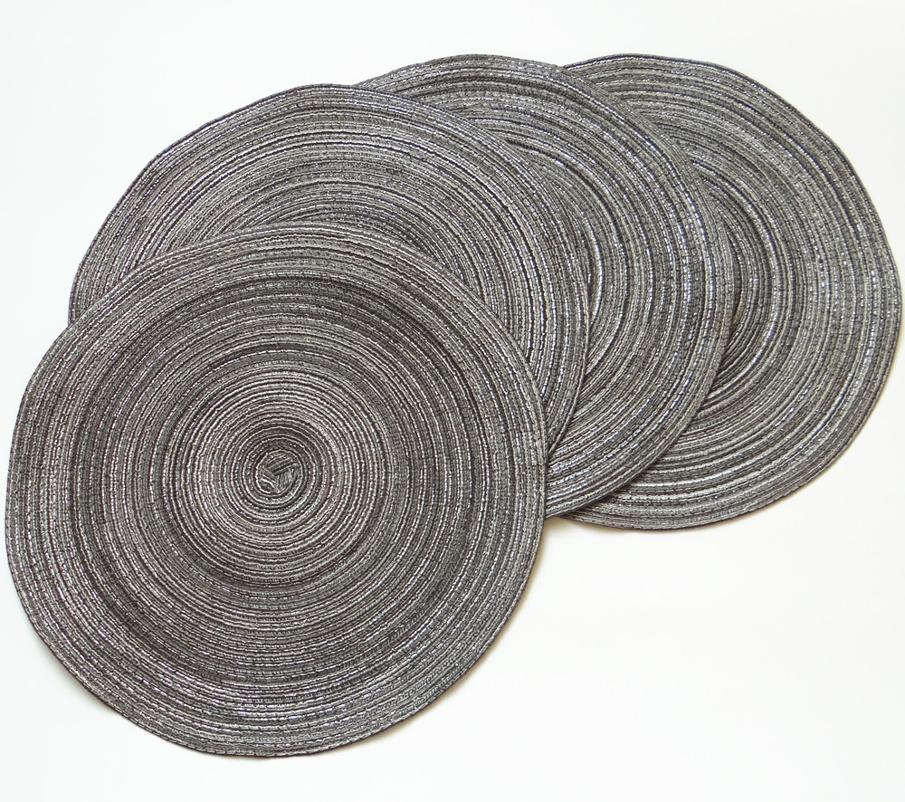 Nordic-style easy-to-maintain home dining table baking food background round heat insulation mat, cotton yarn imitation table mat pic 7