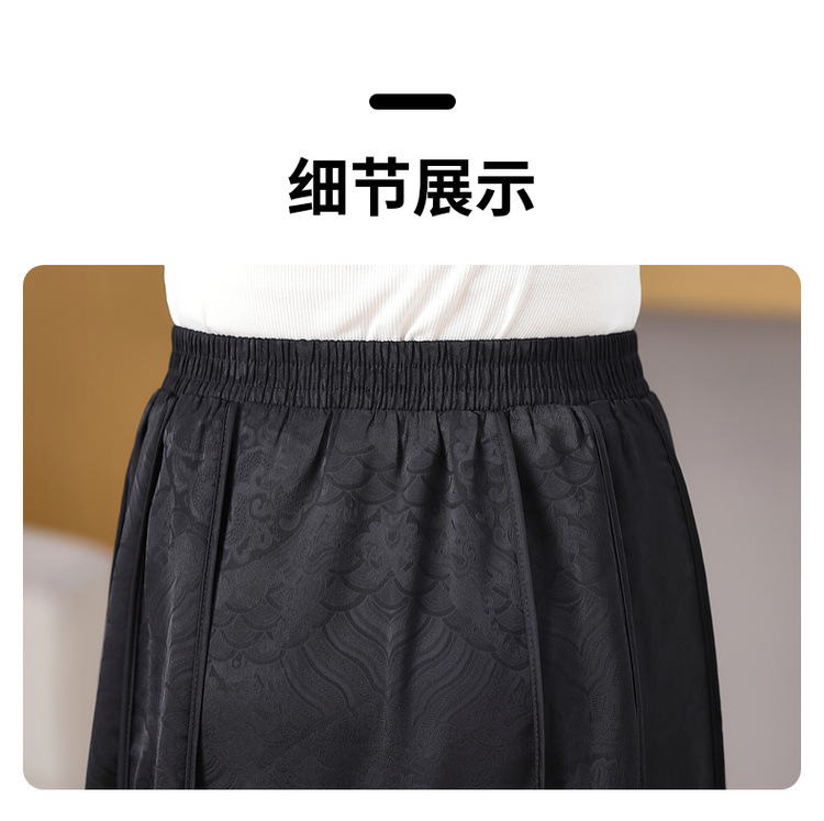 中老年中国风提花复古半身裙女士夏季2024新款中年妈妈半裙马面裙详情10