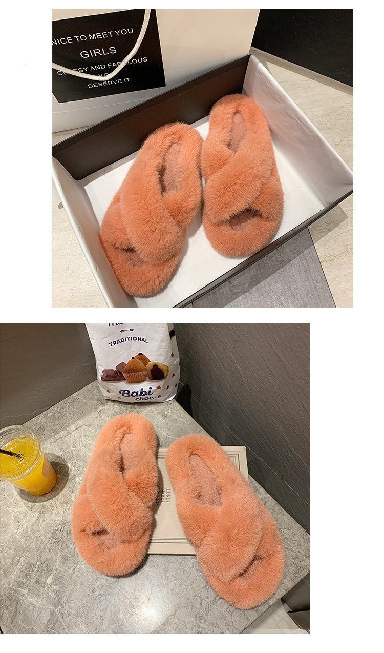 踩屎感棉拖鞋女秋冬韩版网红外穿平底防滑居家软底大码棉拖一字拖详情5