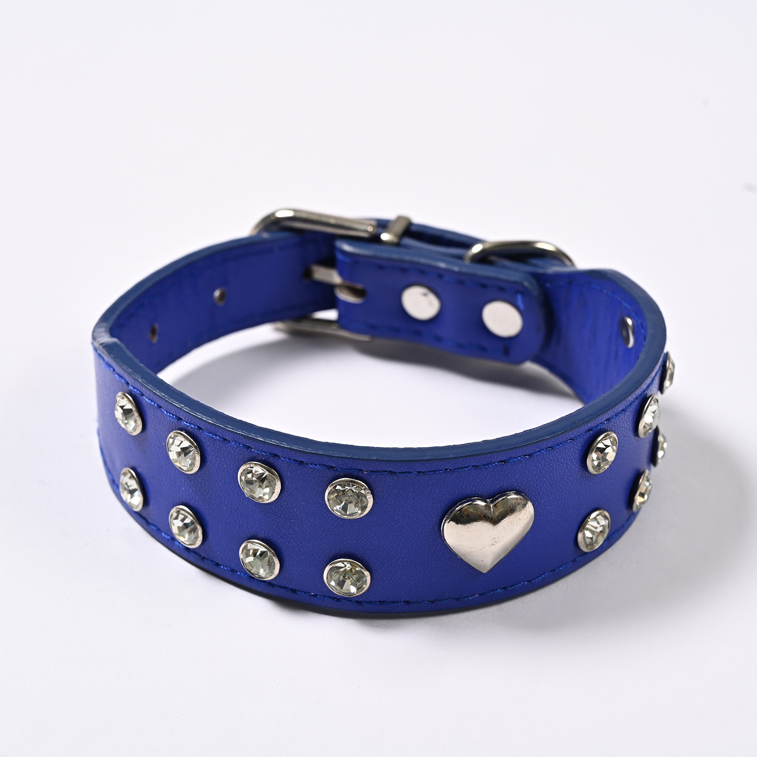 2022 New PU leather heart-shaped dog collar, pet neck collar, pet accessory, adjustable dog collar, factory wholesale pic 10