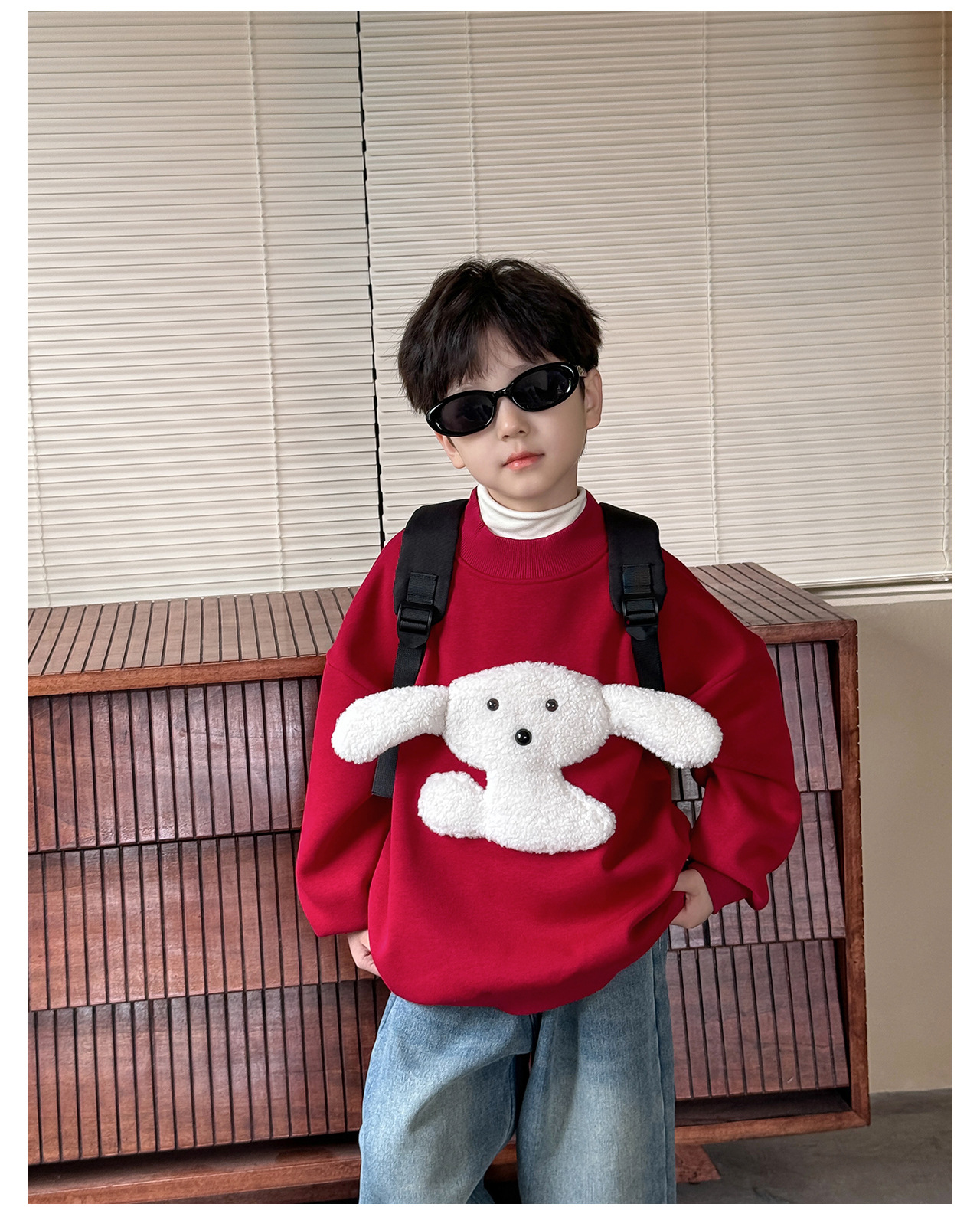 童酷2024儿童冬款湖州织里童装可爱宝宝上衣立体小狗加厚男童卫衣详情21