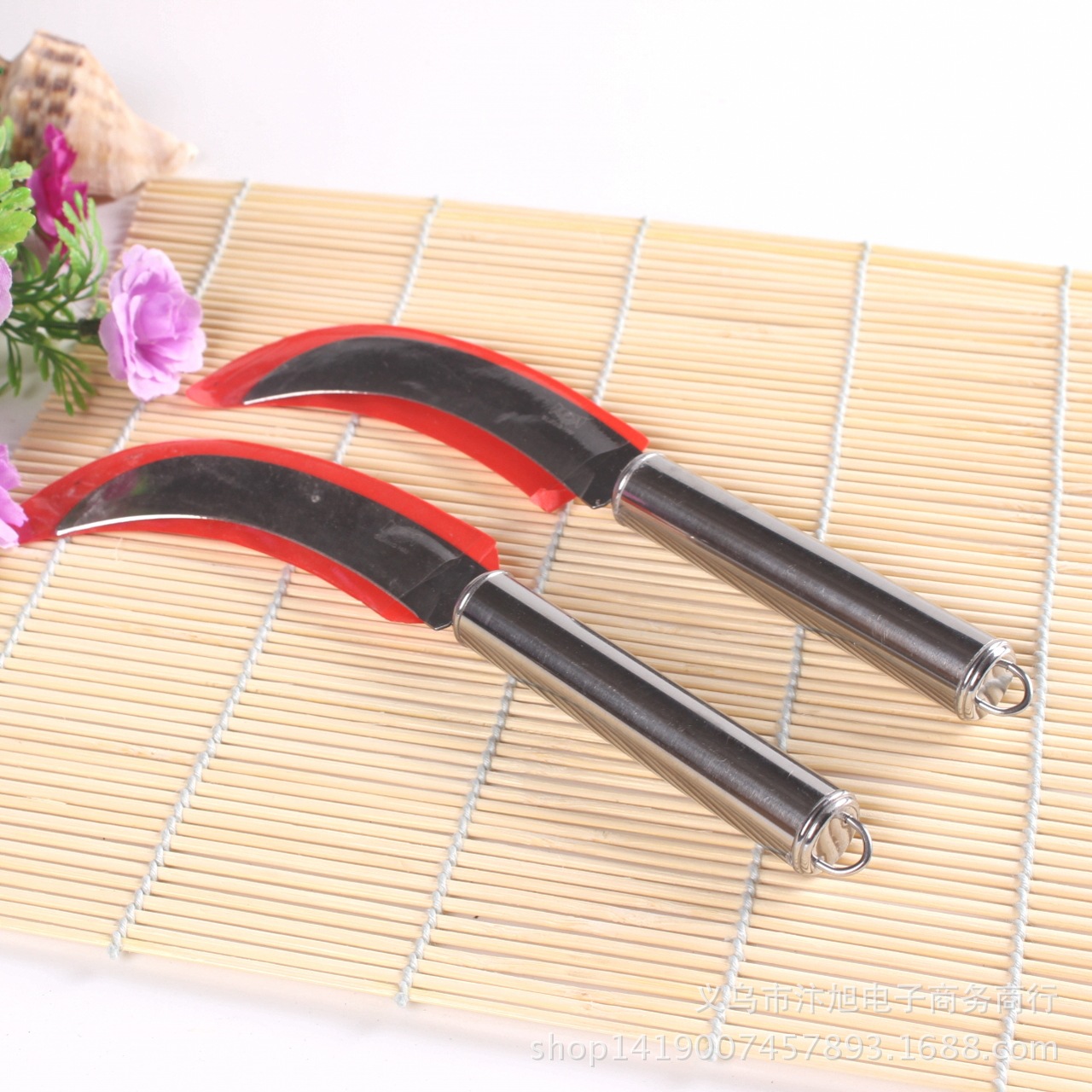 Round-handled curved knife, stainless steel fruit knife, direct supply products from street stalls, household peelers, pineapple knives wholesale pic 29