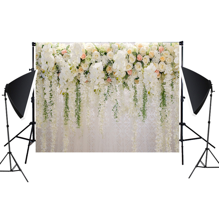 New type of flower wall wedding photography background cloth, 3d live-streaming for foreign trade, party and festival photo shoot background cloth, cross-border pic 2