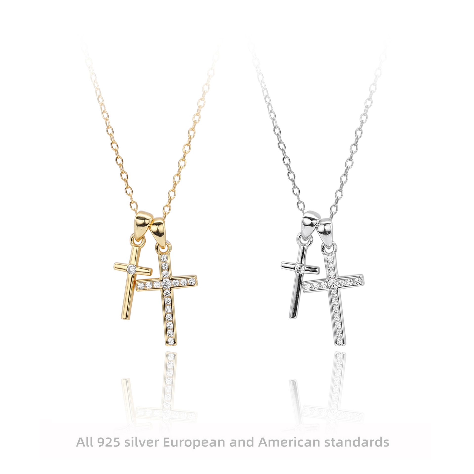 跨境热销s925纯银耳钉六爪镶锆石亚马逊爆款时尚简约骨钉现货批发详情3