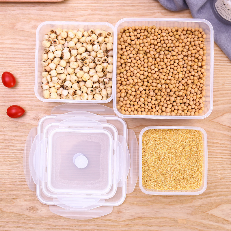 G7 square plastic food storage box, sealed refrigerator storage box, microwave oven heating kitchen, household vegetable and fruit storage pic 3