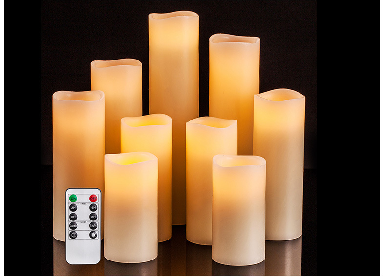 Cross-border electronic candle lighting atmosphere activity simulation cylindrical LED candle remote control home wedding decoration Buddha lamp pic 11