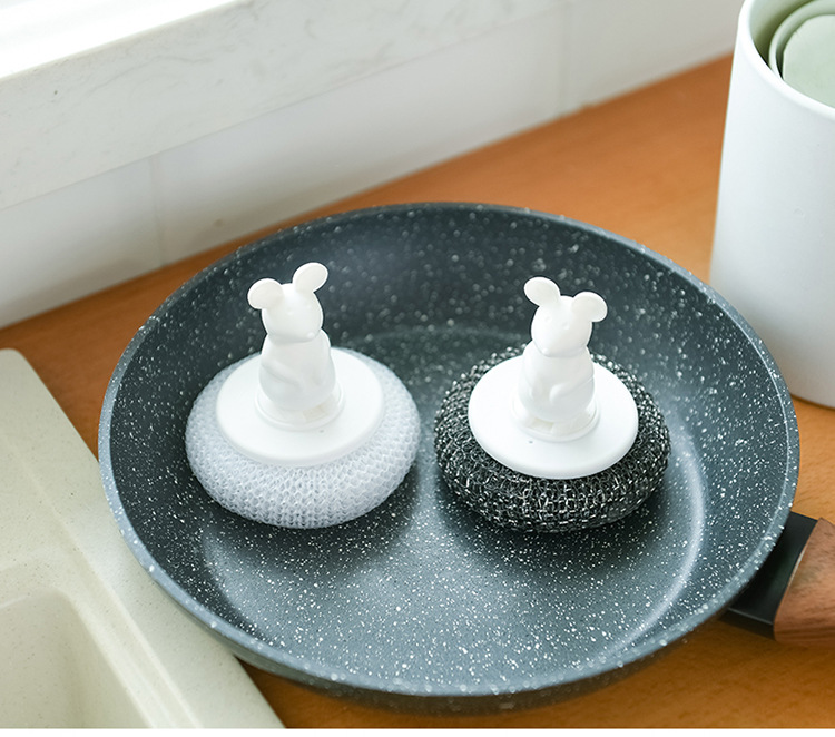 Cleaning brush for the stove, grease removal cleaning ball, PP filament brush for cookware pic 14