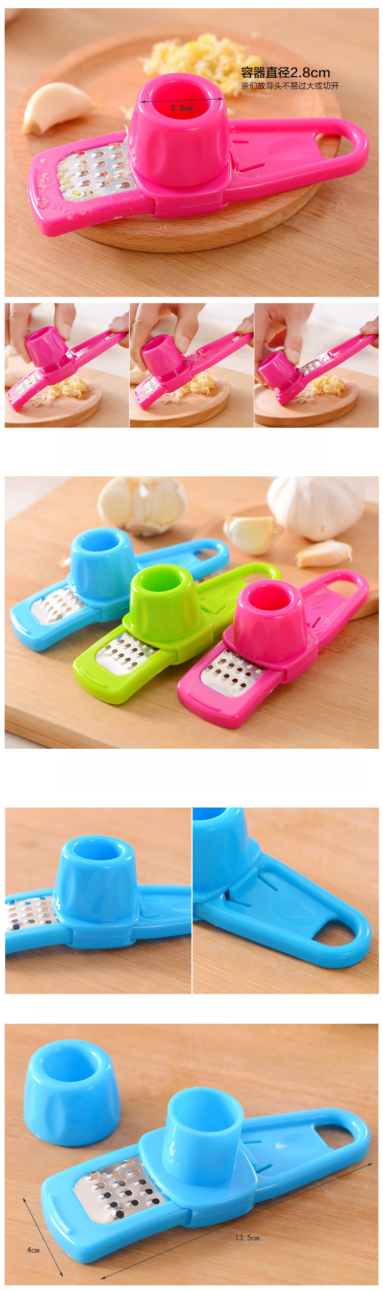 Wholesale of multi-functional kitchen tools such as garlic grinder, garlic puree grinder, garlic minder, ginger grinder, garlic cutter and garlic press pic 3