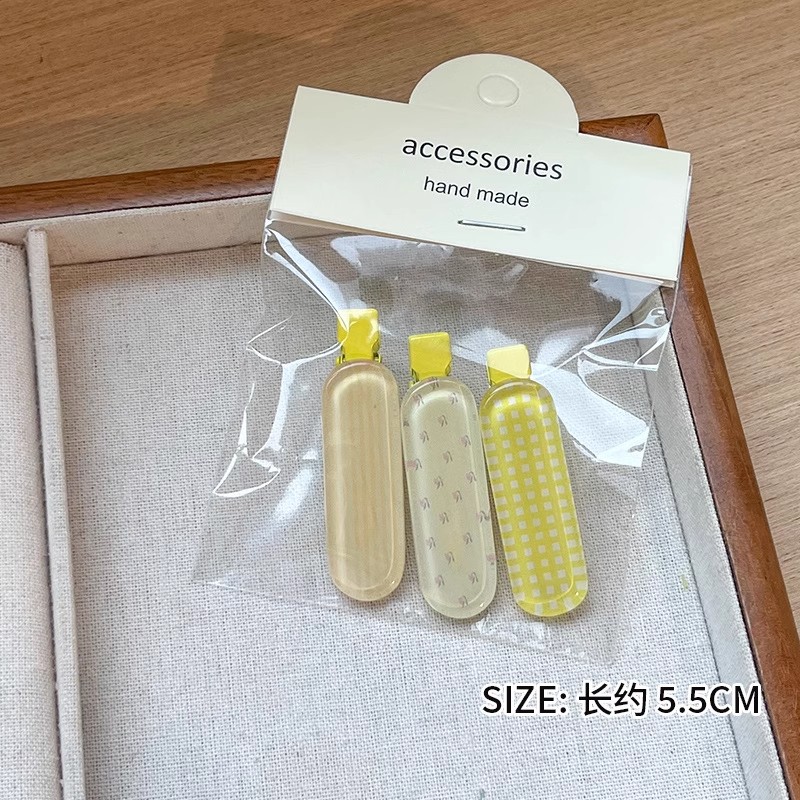 果冻格纹发夹女多巴胺彩色套装鸭嘴夹蝴蝶结碎发发卡侧边刘海边夹详情39