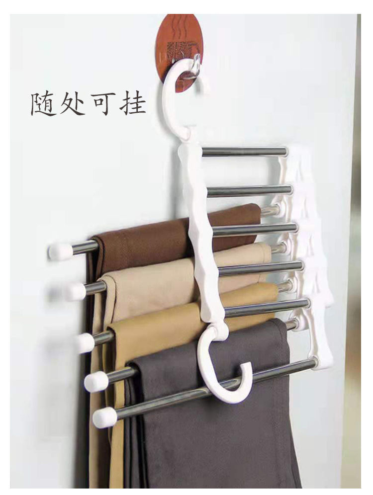 折叠裤架家用多功能裤子收纳神器无痕防滑裤夹衣柜挂裤子专用衣架详情11