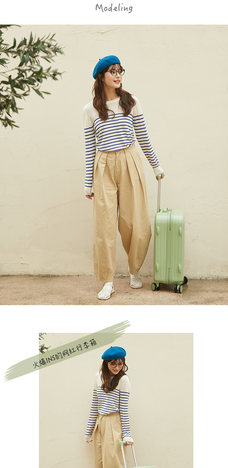 小清新行李箱女日系拉杆箱男结实耐用学生万向轮密码旅行箱皮箱子详情12