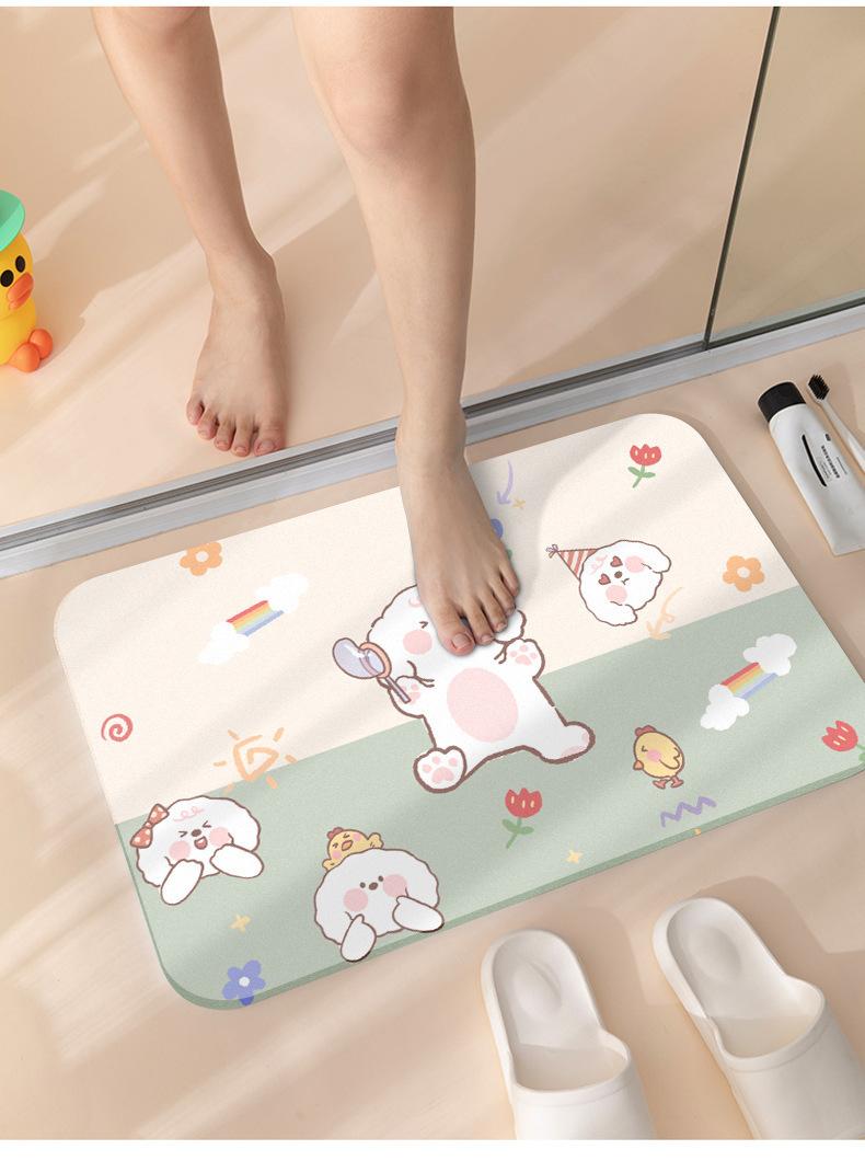 硅藻泥吸水垫脚垫浴室地垫厕所防滑门厅卫生间海藻脚垫新款家用详情5