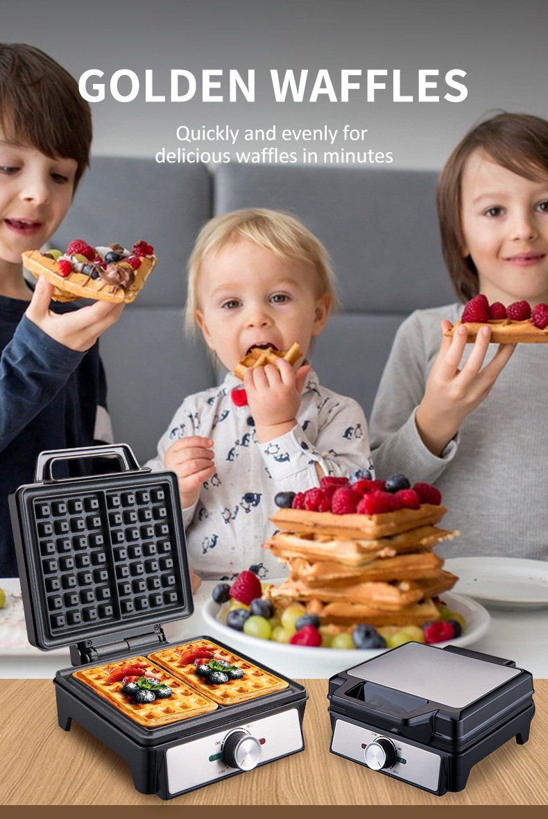 面包机美规欧规跨境大号华夫饼机单板两片吐司机烤面包机蛋糕早餐详情6