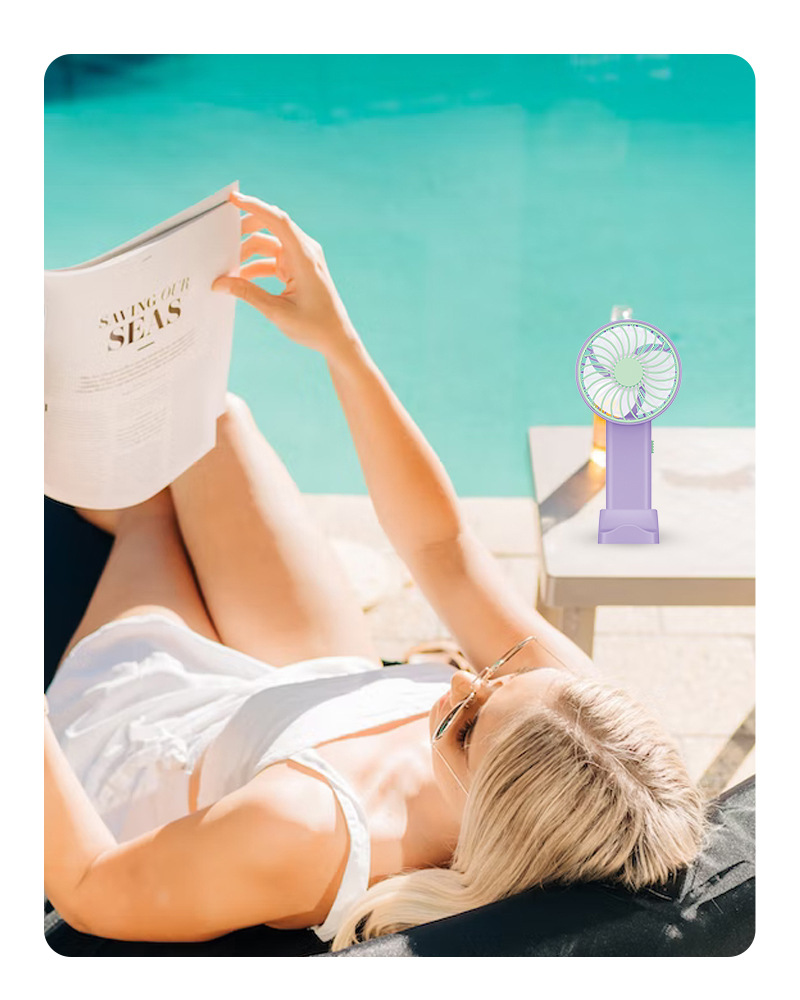 2023 Summer New handheld small fan USB charging mini Portable silent small gift hand-held fan pic 7